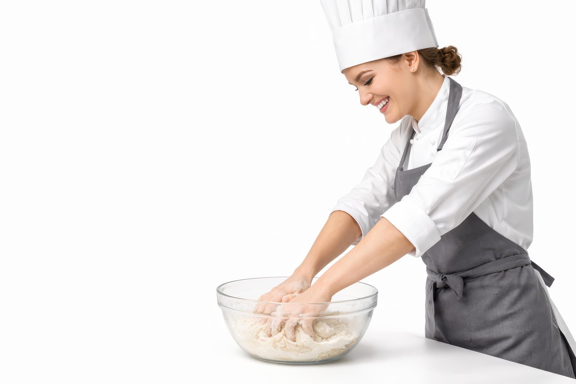 Allievi che impastano in laboratorio