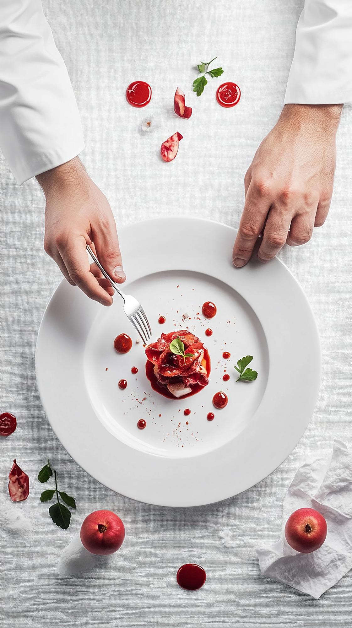 Dettaglio piatto presentato in masterclass